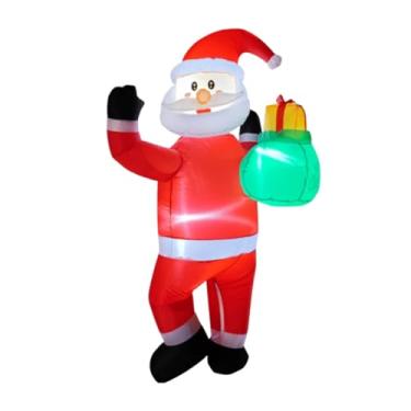 Imagem de UGPLM Decorações infláveis ​​de Natal, exibição de feriados, ornamento de brinquedo inflável criativo, estatueta de Papai Noel, decoração de Natal para, 165cm