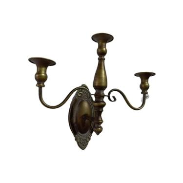 Imagem de Bothyi Suporte de vela de parede, ornamento, artesanato, suporte de vela de metal vintage, candelabro para pátio, lareira, decoração de casa de