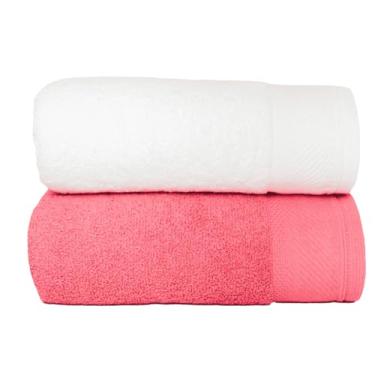 Imagem de Kit 2 Toalhas de Banho Grandes e Macias 100% Algodão Premium Eleganz 530g Alta Absorção e Conforto (Branco e Terracota)