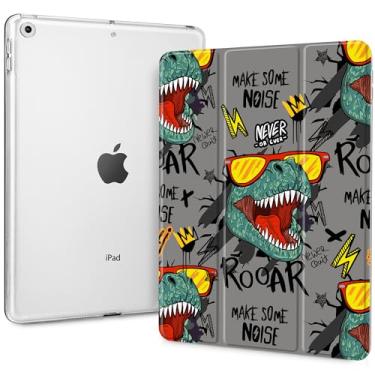 Imagem de May Chen Capa compatível com iPad de 10,2 polegadas 2021/2020/2019, para iPad 9ª/8ª/7ª geração, capa de suporte fino com capa traseira rígida translúcida, despertar/hibernar automaticamente