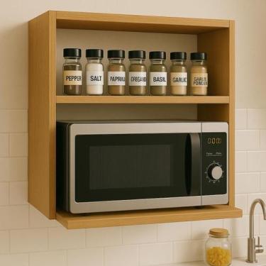 Imagem de Suporte de Microondas Forno Elétrico para Cozinha com Nicho Organizado