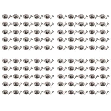 Imagem de Kit de rebites de couro à prova de ferrugem, rebite de ferro durável, acessórios de couro para pulseiras, chapéus, cintos 18mm, tamanho 200 peças (Silver)