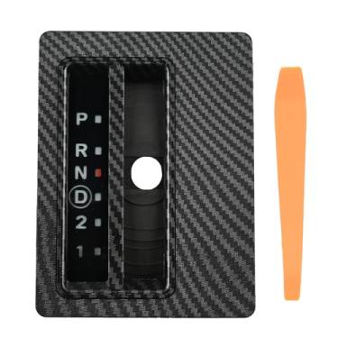 Imagem de Getfarway Moldura indicadora de mudança automática de piso 55315059AC apto para Jeep Wrangler TJ 1997-2006 padrão de fibra de carbono capa de câmbio de transmissão automática substituição 55115570