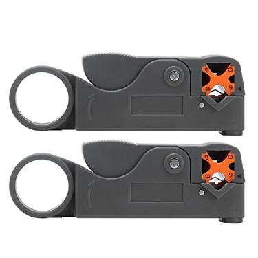 Imagem de Conjunto de descascador de cabo descascador de fio Ferramenta de descascamento de fio coaxial Design de lâmina dupla Profundidade ajustável Decapagem rápida e eficiente para cabo