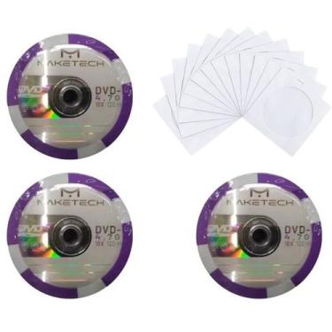 Imagem de Kit com 5 DVDs Makentech + Envelopes  Ideal para Gravação de Jogos PS2