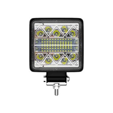 Imagem de Farol de Milha LED Quadrado, 84W, 34 LEDs, 12V-24V, Iluminação Automotiva