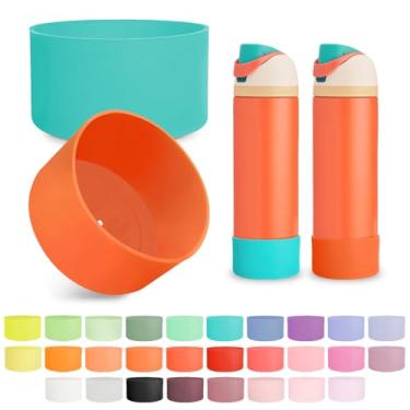 Imagem de Kaitiaki 2 peças de bota de silicone para garrafa de água FreeSip Owala 680 g, capa inferior antiderrapante resistente a arranhões, acessórios de garrafas esportivas protetoras, livre de BPA (sarau de