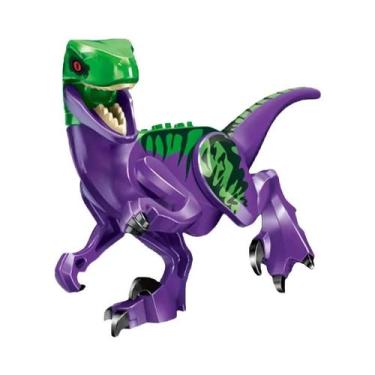 Imagem de Blocos De Montar De Dinossauros Jurássicos: Velociraptor, Triceratops,