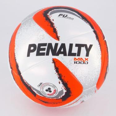 Imagem de Bola Penalty Max 1000 XXIV Futsal Branca e Laranja, 04
