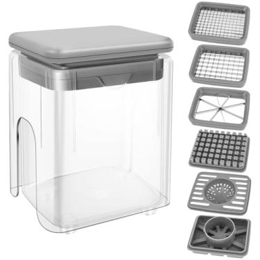 Imagem de ZJRDYYK Cortador de batata frita fácil, cortador de batata frita com cesta, cortador de vegetais caseiro profissional para legumes, frutas, salsichas, carne de almoço, etc