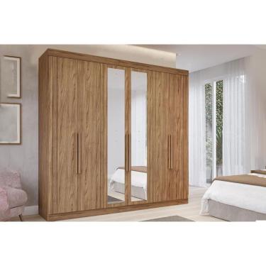 Imagem de Guarda Roupa Casal 6 Portas (2 C- Espelho) E 6 Gavetas Cecilia Cinamomo - Panan