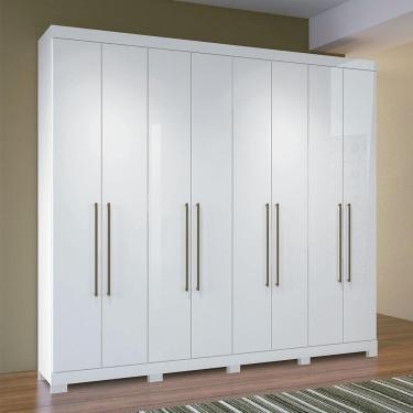 Imagem de Guarda Roupa Casal 8 p Havana Santos Andirá Branco Branco