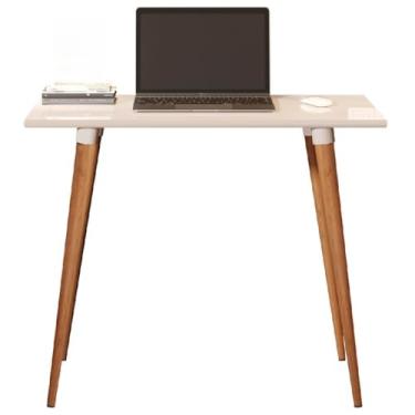 Imagem de Mesa Escrivaninha Retrô Escritório Minimalista Elegance Computador Pé Palito (Off White)