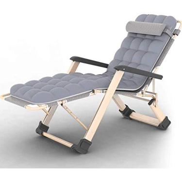 Imagem de Espreguiçadeira de jardim, espreguiçadeira dobrável, poltrona reclinável de varanda, com almofada de algodão grosso, portátil, gravidade zero, dobrável, espreguiçadeira de pano Oxford dupla (cor