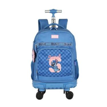 Imagem de Mochila Stitch Rodas Meninas Viagem Escolar Passeio Disney