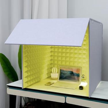 Imagem de JYXYXSCP Caixa à prova de som, sala multifuncional à prova de som, estúdio de gravação portátil para videoconferência (amarelo) (amarelo)