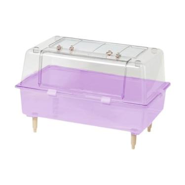 Imagem de Ｂｅｓｇａ Gaiola transparente para hamster, habitat para hamster, casa de exercícios portátil, gaiola para animais de estimação, casa para hamster, ratos, Roxo