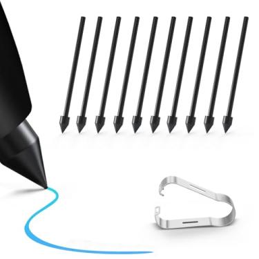 Imagem de SSS·GRGB Pacote com 10 pontas/pontas macias de substituição para Samsung S Pen - compatível com Galaxy Tab S10/S9/S8/S7/S6 Lite, S25/S24/S23/S22 Ultra, Note 20 e Kindle Scribe, 10 peças, preta