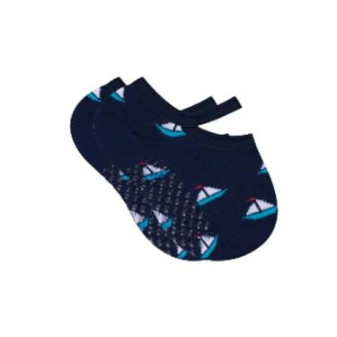 Imagem de SELENE BEBÊ Meia Sapatilha com Viés e Sola com Antiderrapante Meninos, Marinho, 17-20