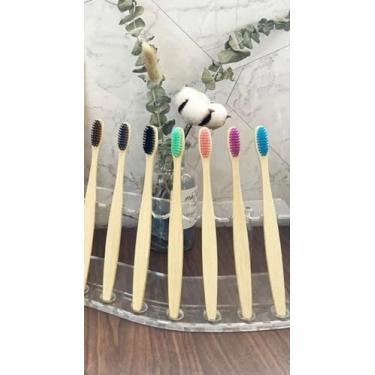 Imagem de Kit 10 Escovas de Dente de Bambu Ecológicas Naturais Sortidas – Escova Sustentável Biodegradável (Kit C/10)