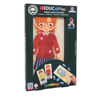 Imagem de Polibrinq - Quebra Cabeça Educativo Infantil Profissoes Policial Polibrinq