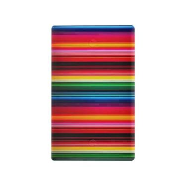 Imagem de Blueangle Placa de parede decoradora de capa em branco, tamanho padrão 1 gangue listras coloridas capa de interruptor para quarto de escritório em casa 4,53 x 2,76 polegadas (3)