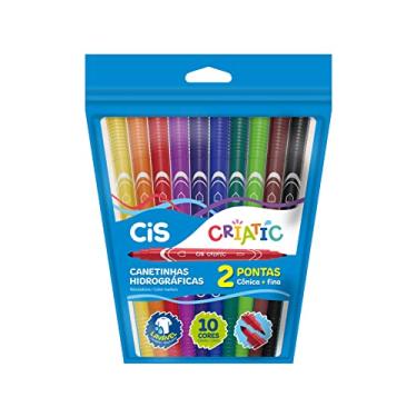 Imagem de CIS Canetinhas Hidrográficas Criatic Duas Pontas - Estojo com 10 cores