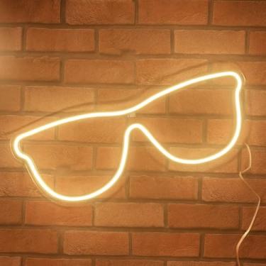 Imagem de Painel Neon Led Iluminação Decoração Óculos Loja 55cm (Branco Quente)