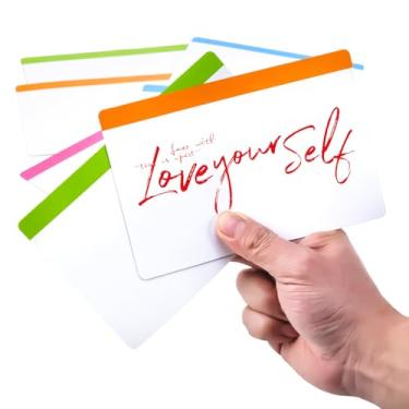 Imagem de Pacote com 15 etiquetas magnéticas apagáveis a seco de 10 x 15 cm - folhas grandes reutilizáveis de quadro branco para sala de aula, geladeira e organização - acessórios grossos para quadro apagável a