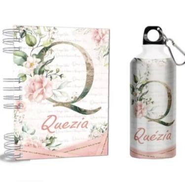 Imagem de Agenda 2026 + Garrafa - Personalizada com Nome - Alumínio - Alfabeto - Capa Dura Holográfica (Na compra colocar o nome na frente do remetente) (Q)