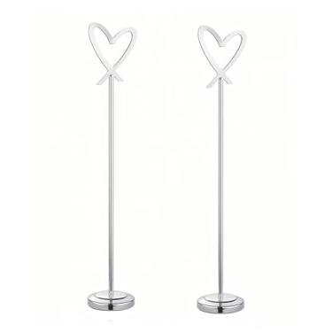 Imagem de SEEK RARE Porta-cartões de mesa de 30,5 cm, 2 peças, para festa de casamento, restaurante, prata