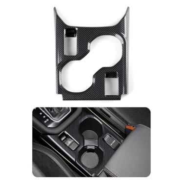 Imagem de Adesivo de carro console central suporte de copo frontal ABS decalque de fibra de carbono acabamento interior para acessórios Subaru Forester 2025 2026