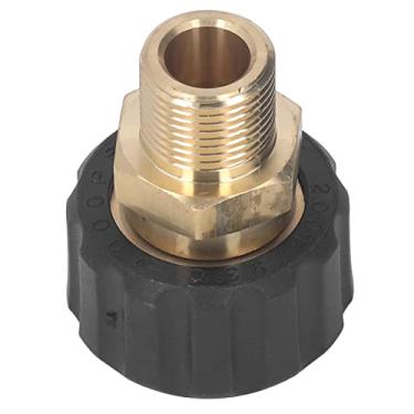 Imagem de Adaptador de lavadora de pressão Conector de mangueira de pistola 5000PSI Kit de encaixe de latão de alto desempenho para lavadoras de pressão elétricas Acessórios de peças de (Macho G3/8 a Fêmea M22