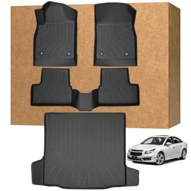 Imagem de Tapetes para Chevy Cruze 2011-2015 & Cruze Limited 2016, TPE resistente, impermeável, antiderrapante, proteção para todos os climas, tapetes de chão e forro de carga