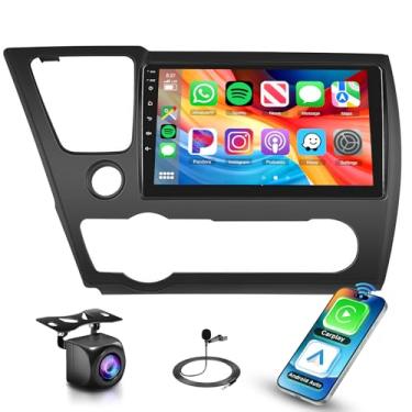 Imagem de Rádio de carro estéreo para Honda Civic 2013-2017 2 + 64G, tela sensível ao toque de 9 polegadas/Android 13/Wireless CarPlay/Android Auto/DSP EQ/Navegação GPS/WiFi/Bluetooth/FM/RDS/SWC/HD