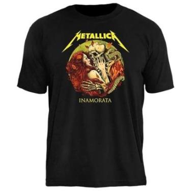 Imagem de Camiseta de Banda Metallica em Algodão Manga Curta Gola Redonda-Unissex