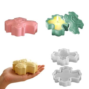 Imagem de MUAECH Conjunto de 2 moldes de silicone DIY para caixa de armazenamento de cruz de Páscoa, castiçais de cera, epóxi de resina, artesanato de cimento de concreto - bandeja de bijuterias, enfeite de
