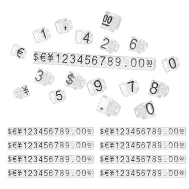 Imagem de PATIKIL Cubo de etiqueta de preço de 5 cm x 0,5 cm, conjunto de 10 suportes de plástico ajustável, número de etiquetas, bloco de preços, para joias, supermercados, padarias, lojas, varejo, preto