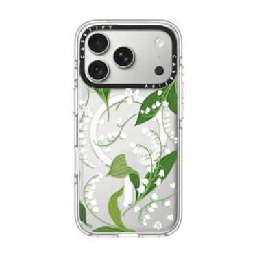Imagem de CASETiFY Capa transparente para iPhone 17 Pro [não amarela/Magsafe/2 m. Proteção contra quedas de grau militar 3X] - Lírio do Vale - Transparente