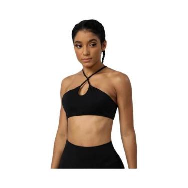 Imagem de Top Esportivo Feminino Sem Costas, Cor Sólida, Para Pilates, Academia,