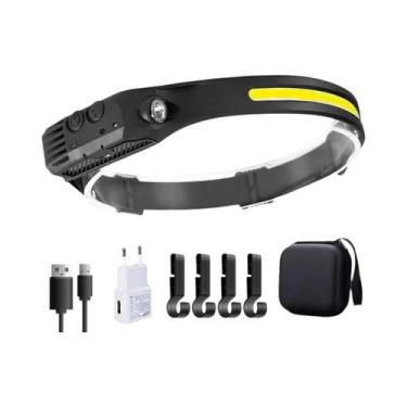 Imagem de Lanterna De Cabeça LED COB Recarregável Com Múltiplos Modos Para Campi