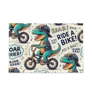 Imagem de Quebra-cabeça com 1000 peças, dinossauros, andando de bicicleta, presente faça você mesmo, com bolsa de armazenamento de malha, quebra-cabeça engraçado para adultos