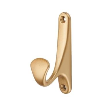 Imagem de Prateleiras suspensas Hardware armário cabide de liga zinco gancho simples preto ouro metal gancho parede decoração para casa casaco gancho varanda sala estar(Gold)