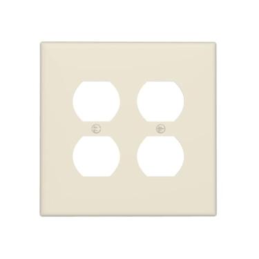 Imagem de JDAKHD Capas de tomada brancas quentes off-white 2 gangs placa decorativa de interruptor de luz dupla placa de parede para tomadas elétricas capas de placa de interruptor cor neutra para todos os