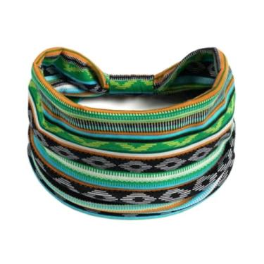 Imagem de Faixa de cabeça esportiva de ioga e corrida, faixa de cabelo listrada de algodão elástico absorvente de suor, unissex, pulseira elástica de secagem rápida (estilo 06)