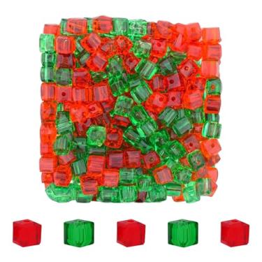 Imagem de Mandala Crafts Contas de cristal de cubo de Natal de 6 mm – 300 contas de vidro facetadas para fazer joias, pulseiras, colares, brincos e contas
