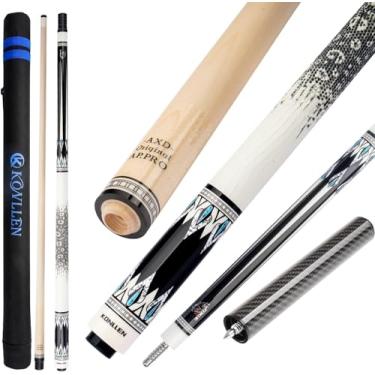 Imagem de KONLLEN Bastão de sinuca profissional para tacos de bilhar de bordo canadense para adultos com eixo de baixa deflexão conjunto de tacos de bilhar profissional de 12,2 mm com extensão e estojo para