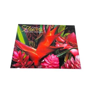 Imagem de Calendário de parede havaiano de doze meses 2026, 21,6 cm x 28 cm | Fotografia floral tropical, bilíngue havaiano e inglês, feriados e fases da lua (flores do Havaí)