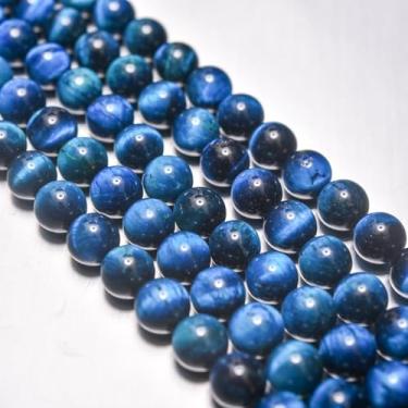 Imagem de Asingeloo Contas de olho de tigre azul pedras preciosas naturais redondas soltas semipreciosas para fazer joias faça você mesmo pulseiras unissex colar brincos 6/8/10 mm 38.1 cm por fio (10 mm))