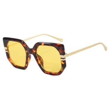 Imagem de Óculos de Sol Femininos e Masculinos com Armação Grande em Metal Gradiente e Proteção UV400 para Esportes ao Ar Livre, Corrida e Ciclismo, Cor: Flor Dourada e Amarelo